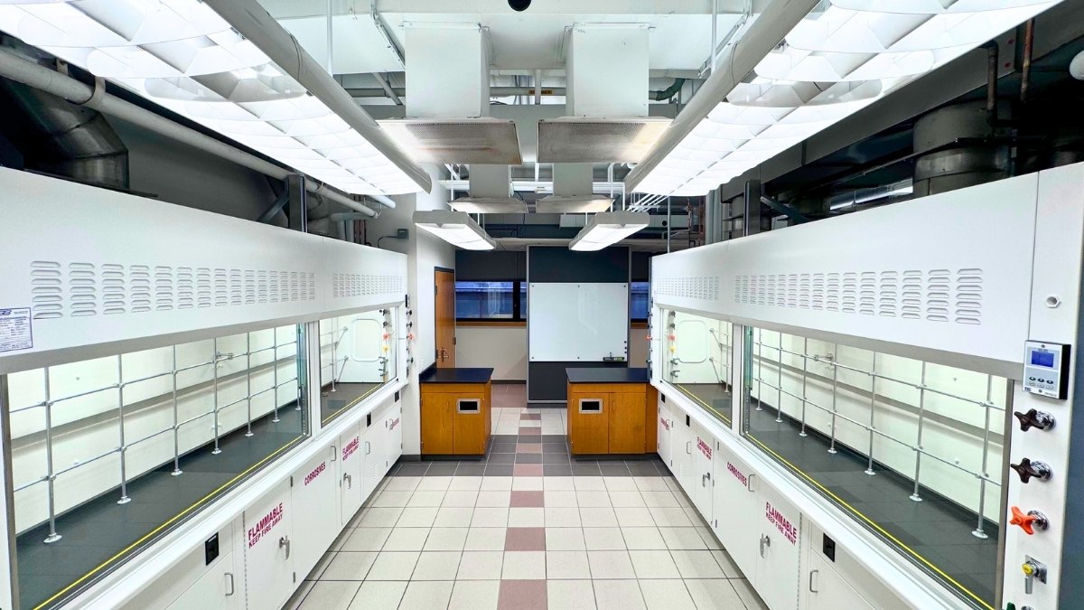 Modern laboratory with workstations and equipment